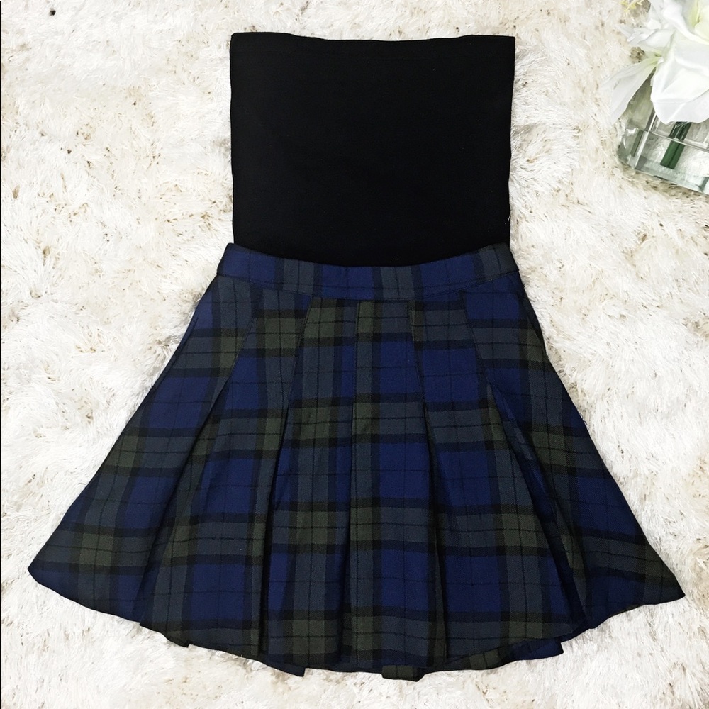 Flared Plaid Skirt